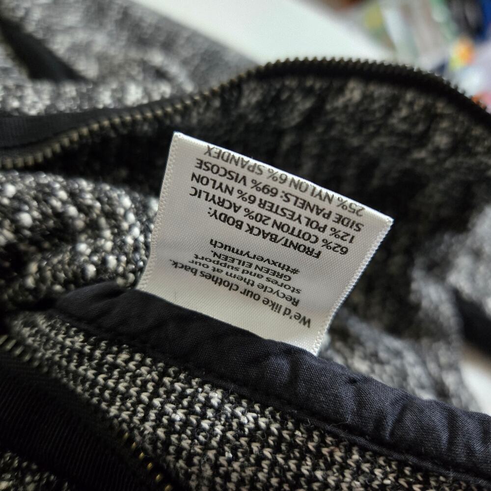 Eileen Fisher Tweed Cropped Jacket Blazer Knit Zip Up Ponte Panels Large 0838 - Picture 7 of 11